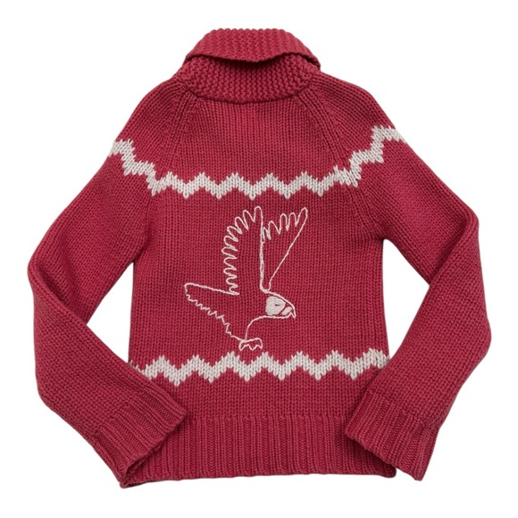 Levi's Sweaters - Levi’s Red Tab Vintage 100% Wool Red Knit Full Zip Sweater Embroidered Womens M